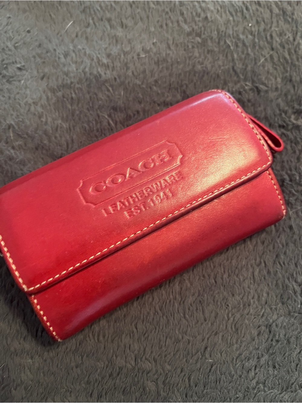 COACH Vintage Red Leather Wallet Organizer
